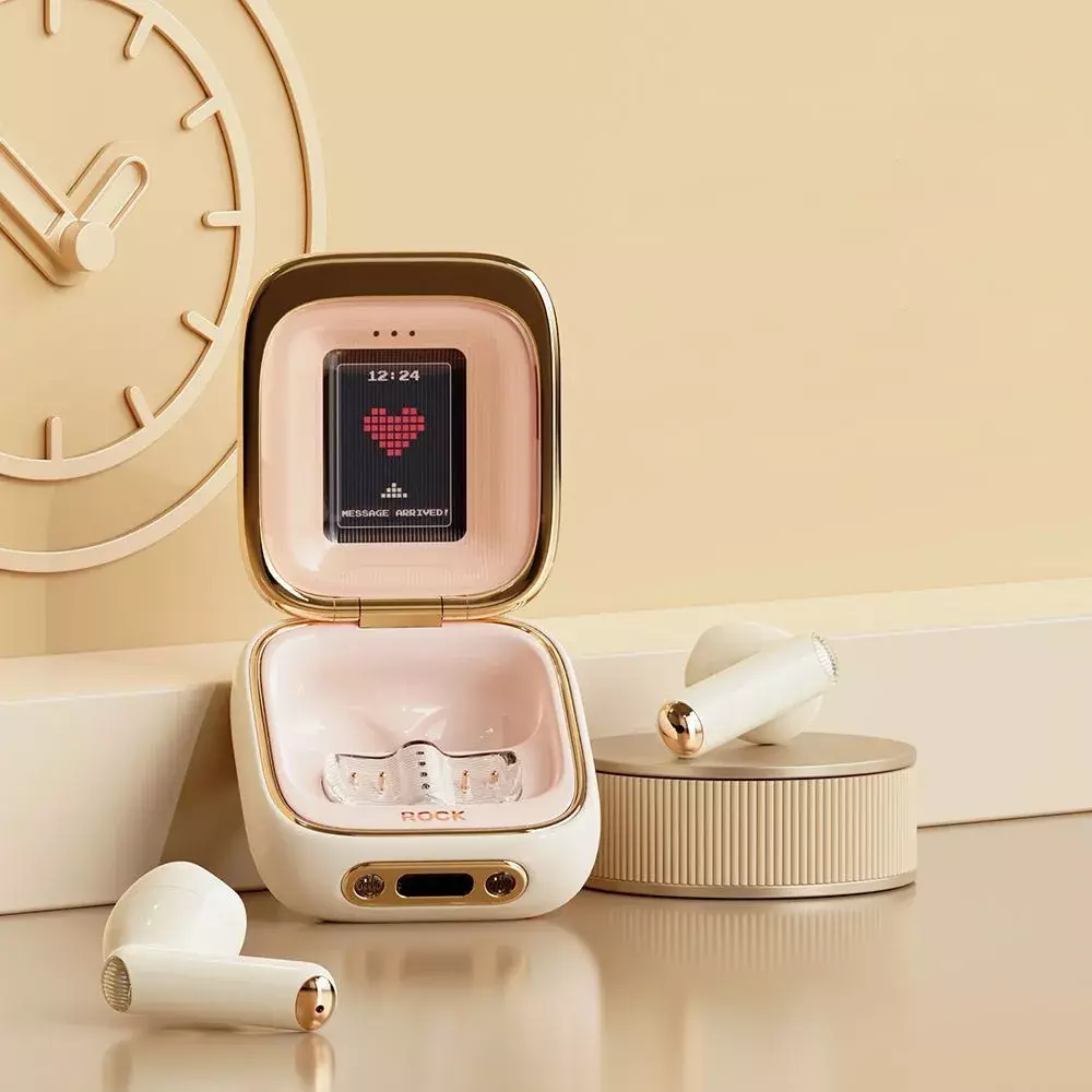 Беспроводные наушники Xiaomi Rock Retro Style TWS Earphone Clamshell Beige (Бежевый) Беспроводные наушники Xiaomi Rock Retro Style TWS Earphone Clamshell Beige (Бежевый)