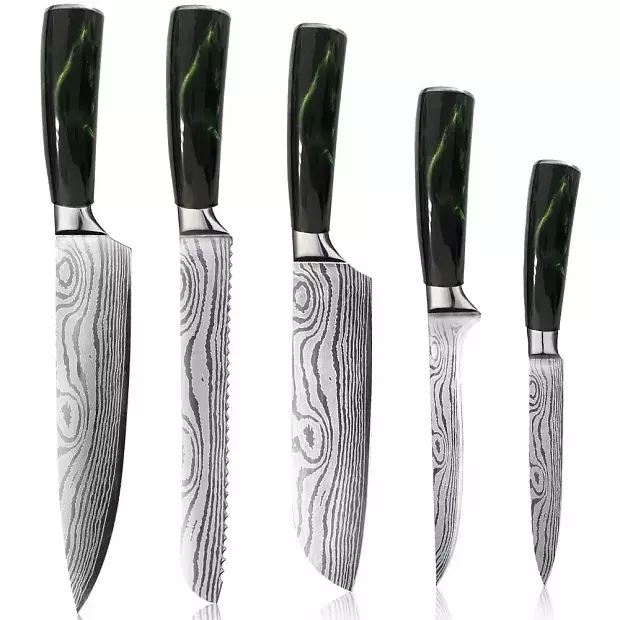 Набор кухонных ножей Spetime 5-Pieces Kitchen Knife Set (G05-GE) Green (Зеленый)