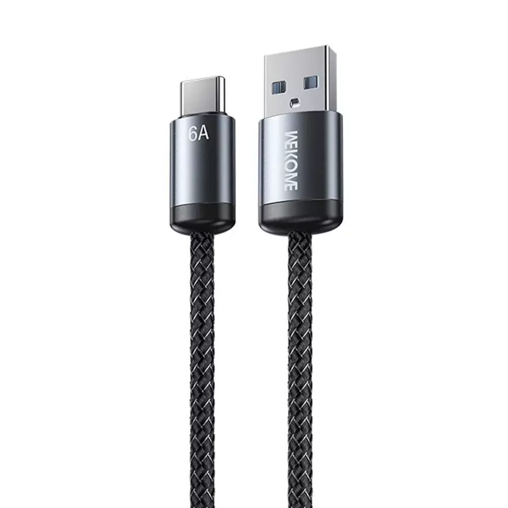 Кабель для мобильных устройств WEKOME USB to Type-C 6A WDC-32A 1m Black (Черный) Кабель для мобильных устройств WEKOME USB to Type-C 6A WDC-32A 1m Black (Черный)