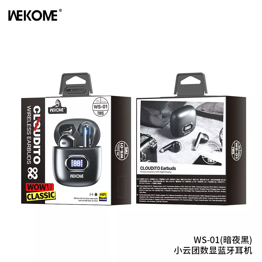 Беспроводные наушники Wekom WS-01 Black (Черный)
