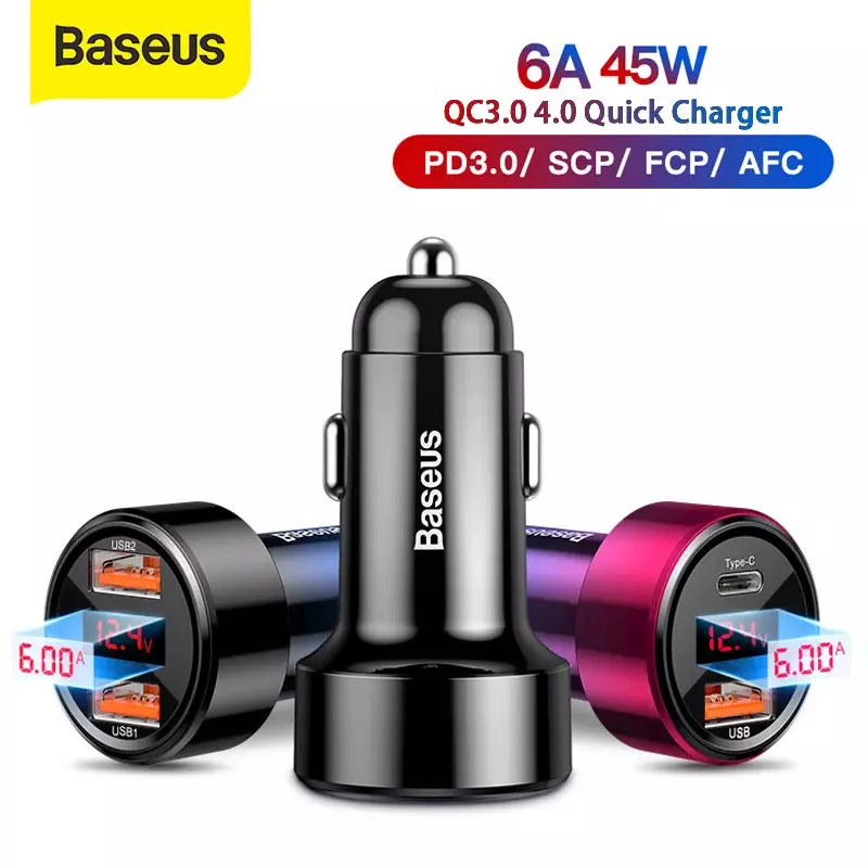 Автомобильное зарядное устройство Baseus PPS 45W Black (Черный) Автомобильное зарядное устройство Baseus PPS 45W Black (Черный)