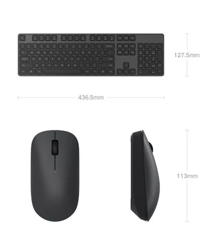 Клавиатура и мышка беспроводная Xiaomi Mijia Wireless Set 2 (WXJS02YM) Black (Черный)