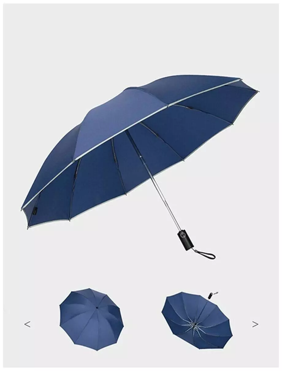 Зонт с фонариком Zuodu Reverse Folding Umbrella Blue (Синий) Зонт с фонариком Zuodu Reverse Folding Umbrella Blue (Синий)
