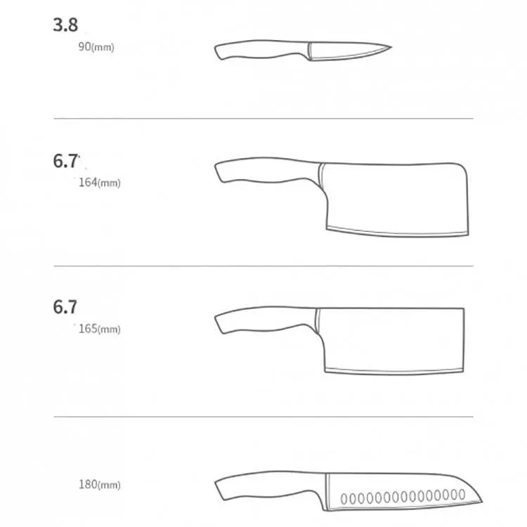 Набор Huo Hou Nano Knife (4 ножа и ножницы с подставкой) (HU0014) Silver (Серебристый) CN Набор Huo Hou Nano Knife (4 ножа и ножницы с подставкой) (HU0014) Silver (Серебристый) CN