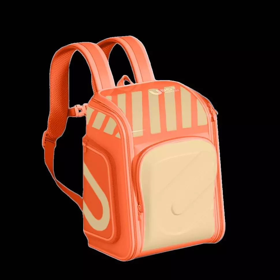 Рюкзак школьный Xiaomi UBOT Full-open Suspension Spine Protection Schoolbag 18L Beige/Orange (Бежевый/Оранжевый)