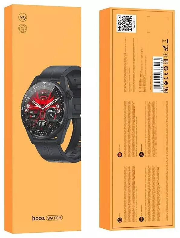 Умные часы Hoco Y9 Smart Watch Black (Черный) Global Version Умные часы Hoco Y9 Smart Watch Black (Черный) Global Version