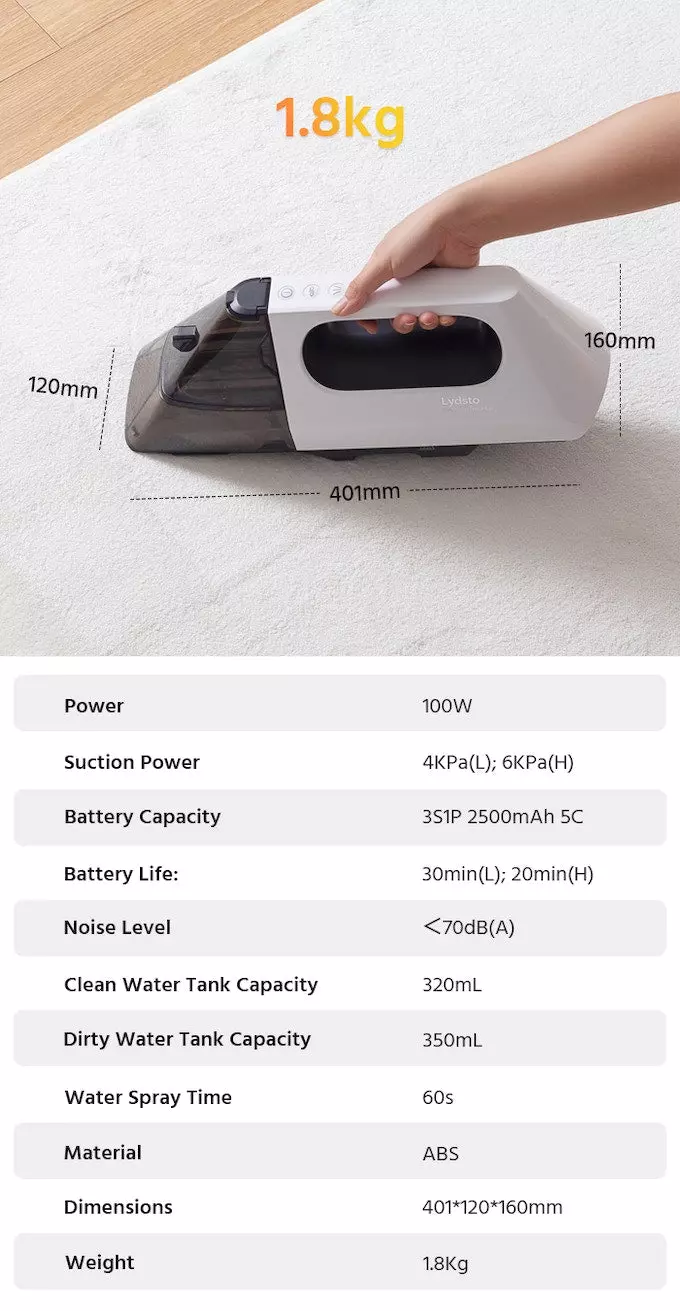Моющий пылесос Lydsto Cloth Cleaning Machine C1 (YM-C1-03) White (Белый) Global Version Моющий пылесос Lydsto Cloth Cleaning Machine C1 (YM-C1-03) White (Белый) Global Version