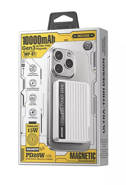 Внешний аккумулятор WEKOME WP-81 Power Bank 10000 mAh White (Белый) Внешний аккумулятор WEKOME WP-81 Power Bank 10000 mAh White (Белый)