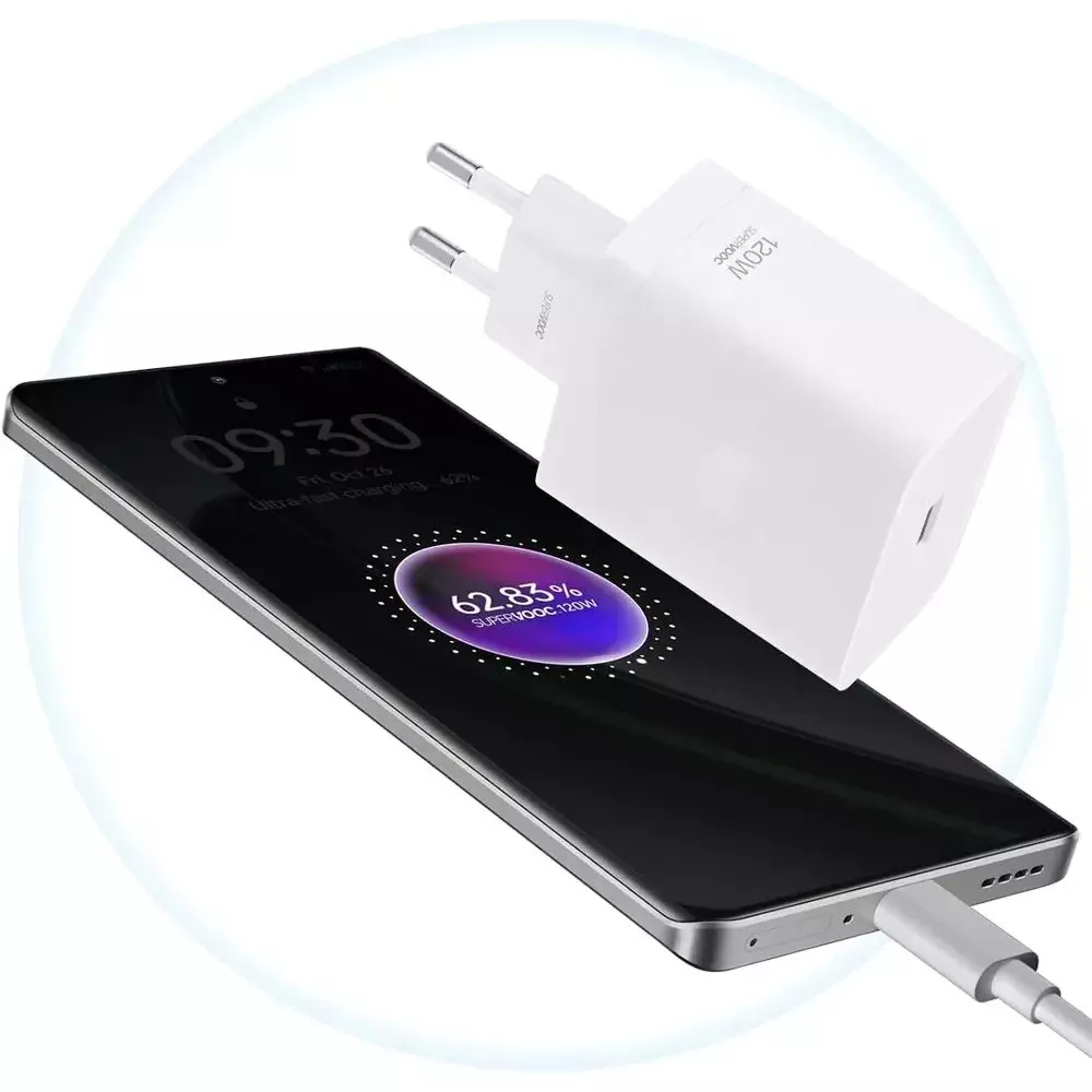 Сетевое зарядное устройство Realme SUPERVOOC 120W Power Adapter White (Белый) Сетевое зарядное устройство Realme SUPERVOOC 120W Power Adapter White (Белый)