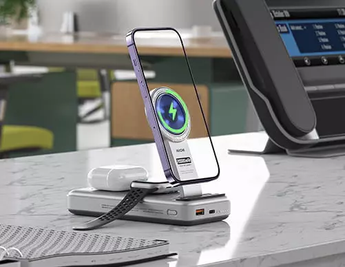 Беспроводная зарядная станция 5 в 1 20000mAh WEKOME WP-37 Silver (Серебристый) Беспроводная зарядная станция 5 в 1 20000mAh WEKOME WP-37 Silver (Серебристый)