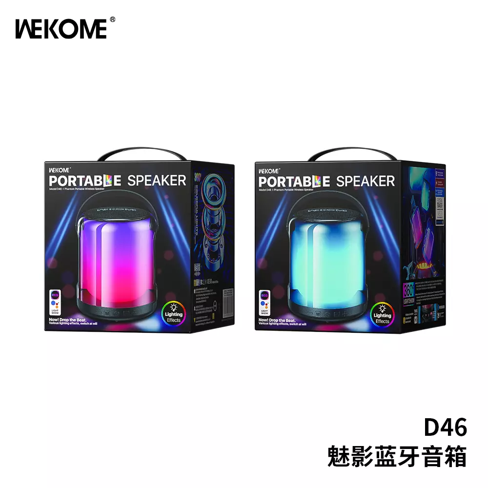 Колонка портативная WEKOME D46 8W Wireless Speaker Black (Черный) Колонка портативная WEKOME D46 8W Wireless Speaker Black (Черный)