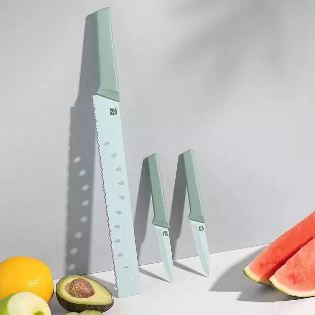 Набор ножей для овощей и фруктов HuoHou (3 ножа) (HU0135) Light green (Салатовый)