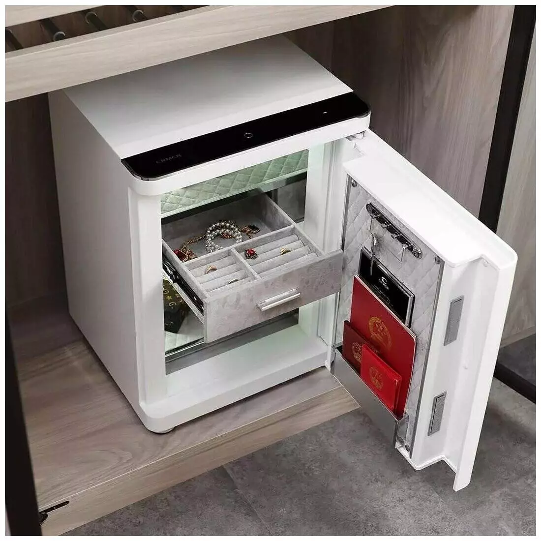 Сейф электронный с датчиком отпечатков CRMCR Smart Safe Deposit Box Two Door (BGX-X1-55KN) White (Белый) Сейф электронный с датчиком отпечатков CRMCR Smart Safe Deposit Box Two Door (BGX-X1-55KN) White (Белый)