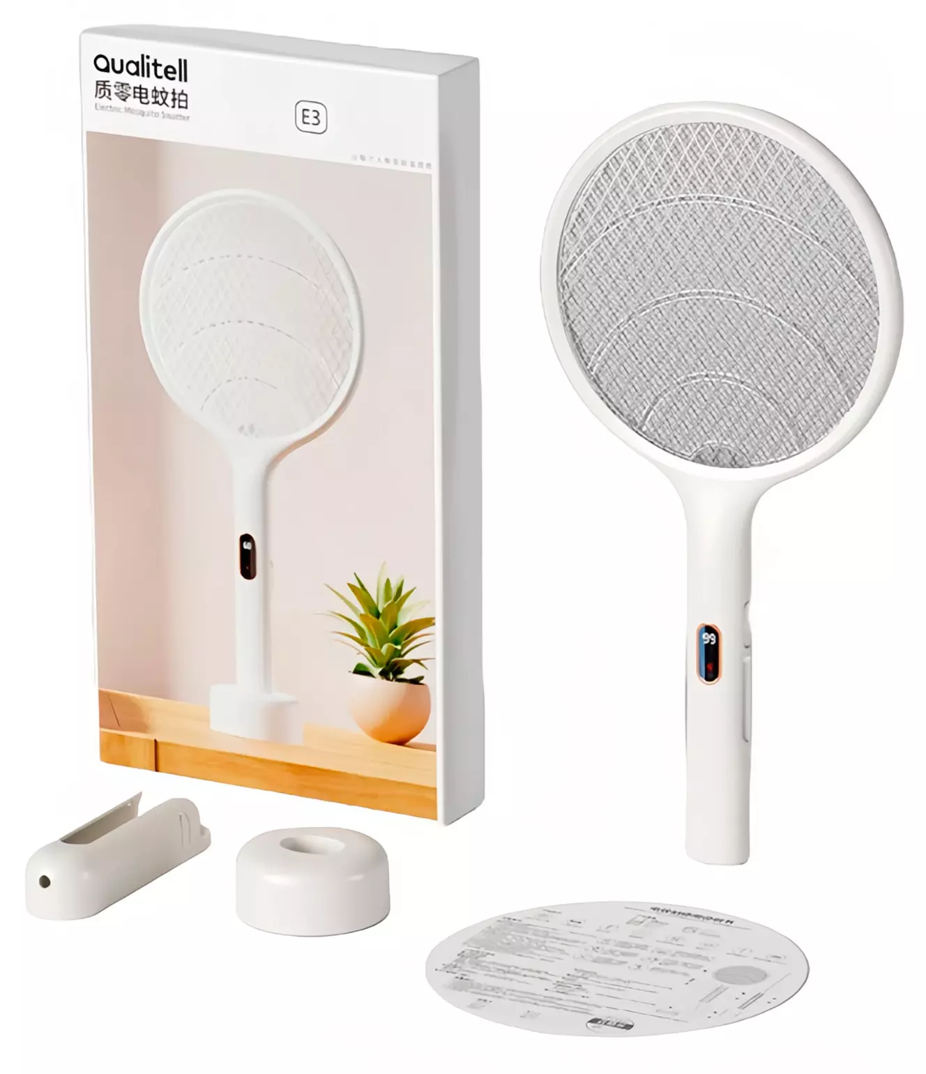 Электрическая мухобойка Xiaomi Qualitell Smart Digital Electric Fly Swatte E3 (ZSM240915) White (Белый) Электрическая мухобойка Xiaomi Qualitell Smart Digital Electric Fly Swatte E3 (ZSM240915) White (Белый)