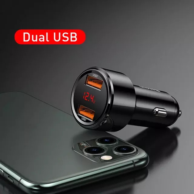 Автомобильное зарядное устройство Baseus Dual QC 45W Black (Черный) Автомобильное зарядное устройство Baseus Dual QC 45W Black (Черный)