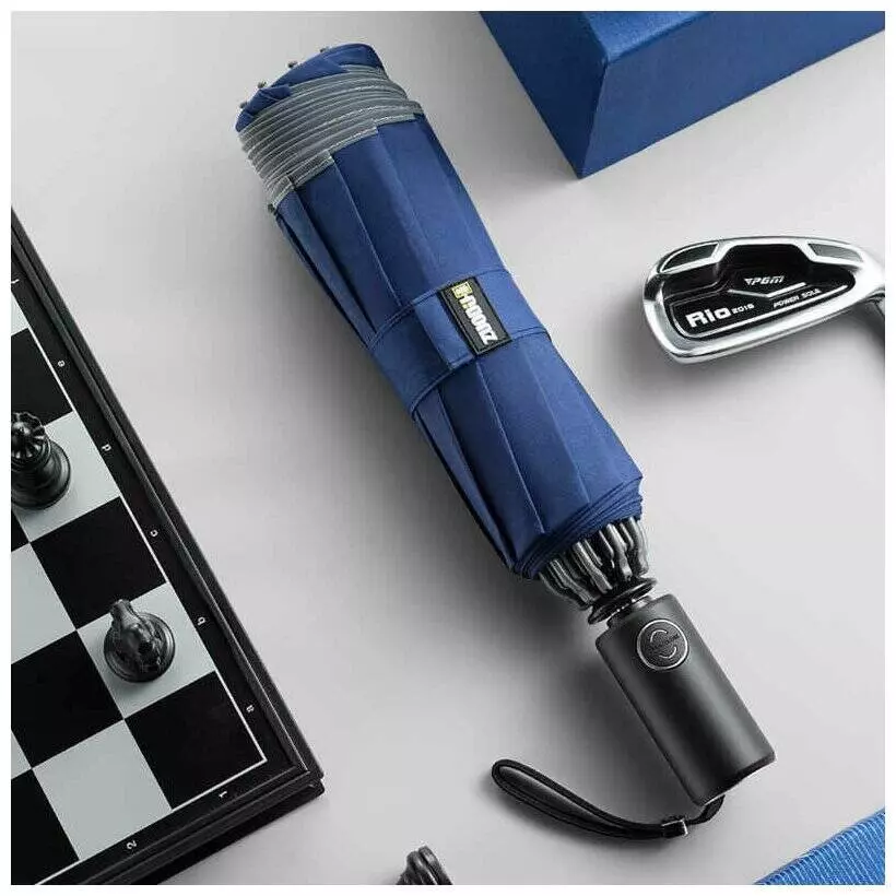 Зонт с фонариком Zuodu Reverse Folding Umbrella Blue (Синий) Зонт с фонариком Zuodu Reverse Folding Umbrella Blue (Синий)