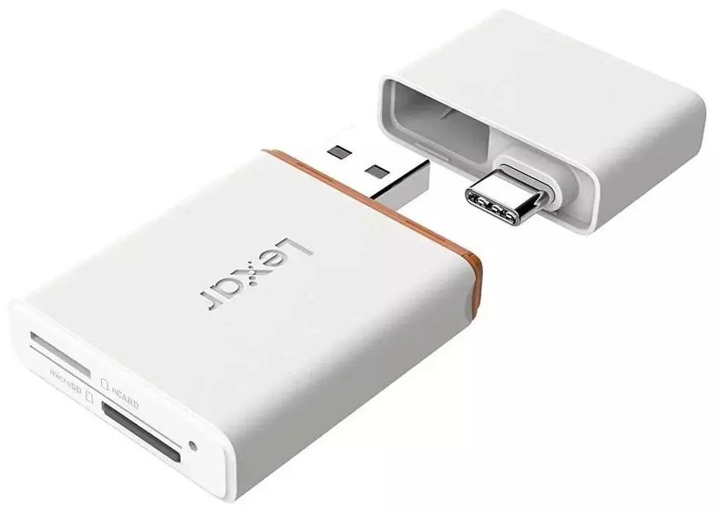 Кардридер Xiaomi Lexar NM 2 в 1, USB 3,1, с разъемом Type C White (Белый)