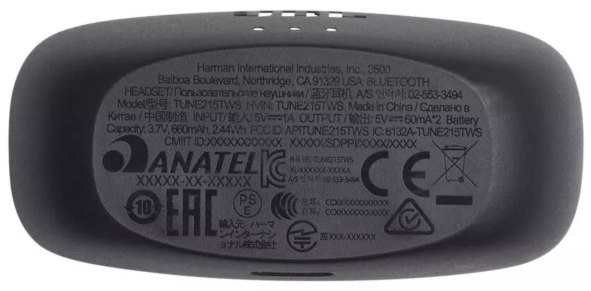 Беспроводные наушники JBL Tune 215 Black (Черный)