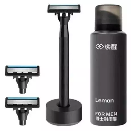 Набор для бритья Xiaomi Mijia Lemon Razor H300-6 (3 кассеты + пена) Black (Черный) Набор для бритья Xiaomi Mijia Lemon Razor H300-6 (3 кассеты + пена) Black (Черный)