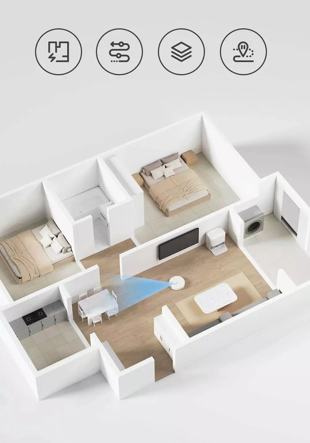 Робот-пылесос Xiaomi Mijia Sweeping and Mopping Robot 2 (C101) White (Белый) Робот-пылесос Xiaomi Mijia Sweeping and Mopping Robot 2 (C101) White (Белый)