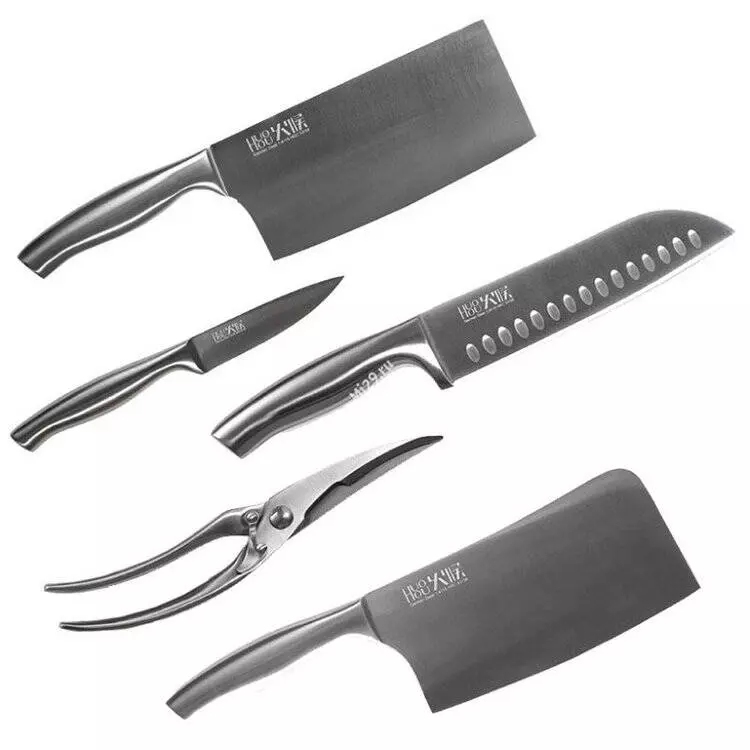 Набор Huo Hou Nano Knife (4 ножа и ножницы с подставкой) (HU0014) Silver (Серебристый) CN Набор Huo Hou Nano Knife (4 ножа и ножницы с подставкой) (HU0014) Silver (Серебристый) CN