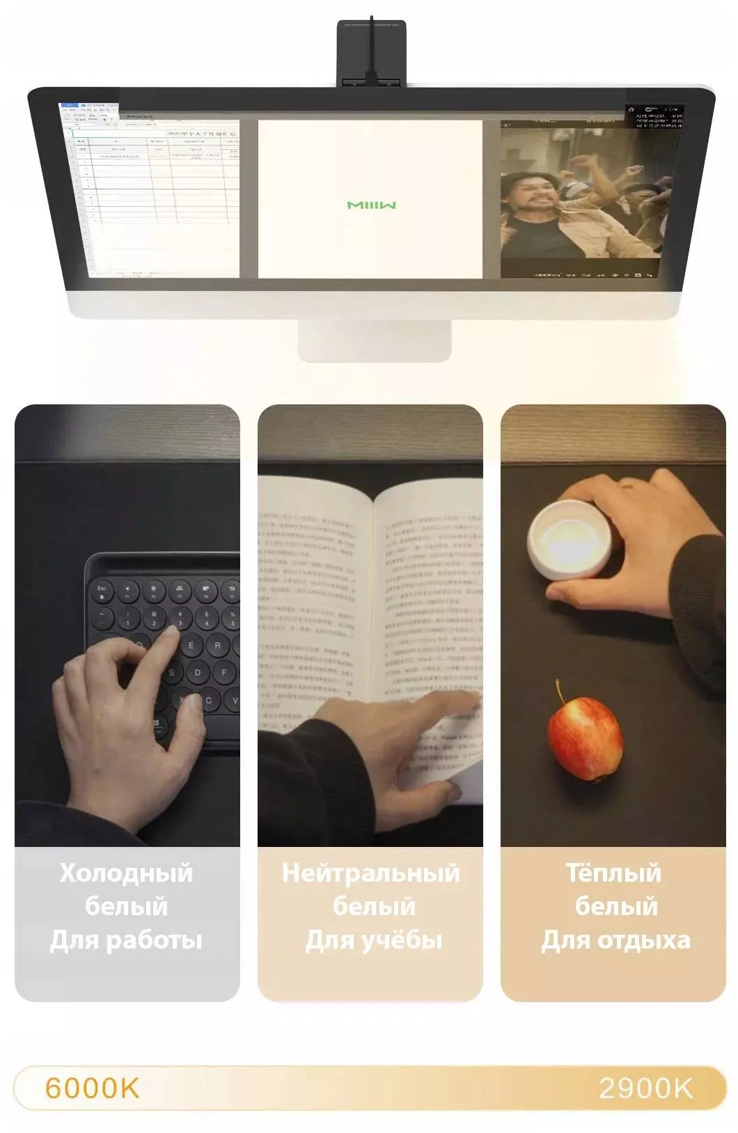 Лампа на монитор Xiaomi MIIIW Display Hanging Lamp Youth Edition D006 Black (Черный) Лампа на монитор Xiaomi MIIIW Display Hanging Lamp Youth Edition D006 Black (Черный)