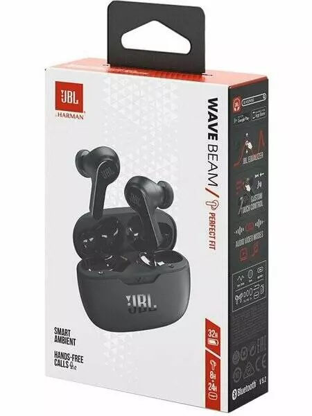 Беспроводные наушники JBL Wave Beam Black (Черный) Global Version Беспроводные наушники JBL Wave Beam Black (Черный) Global Version