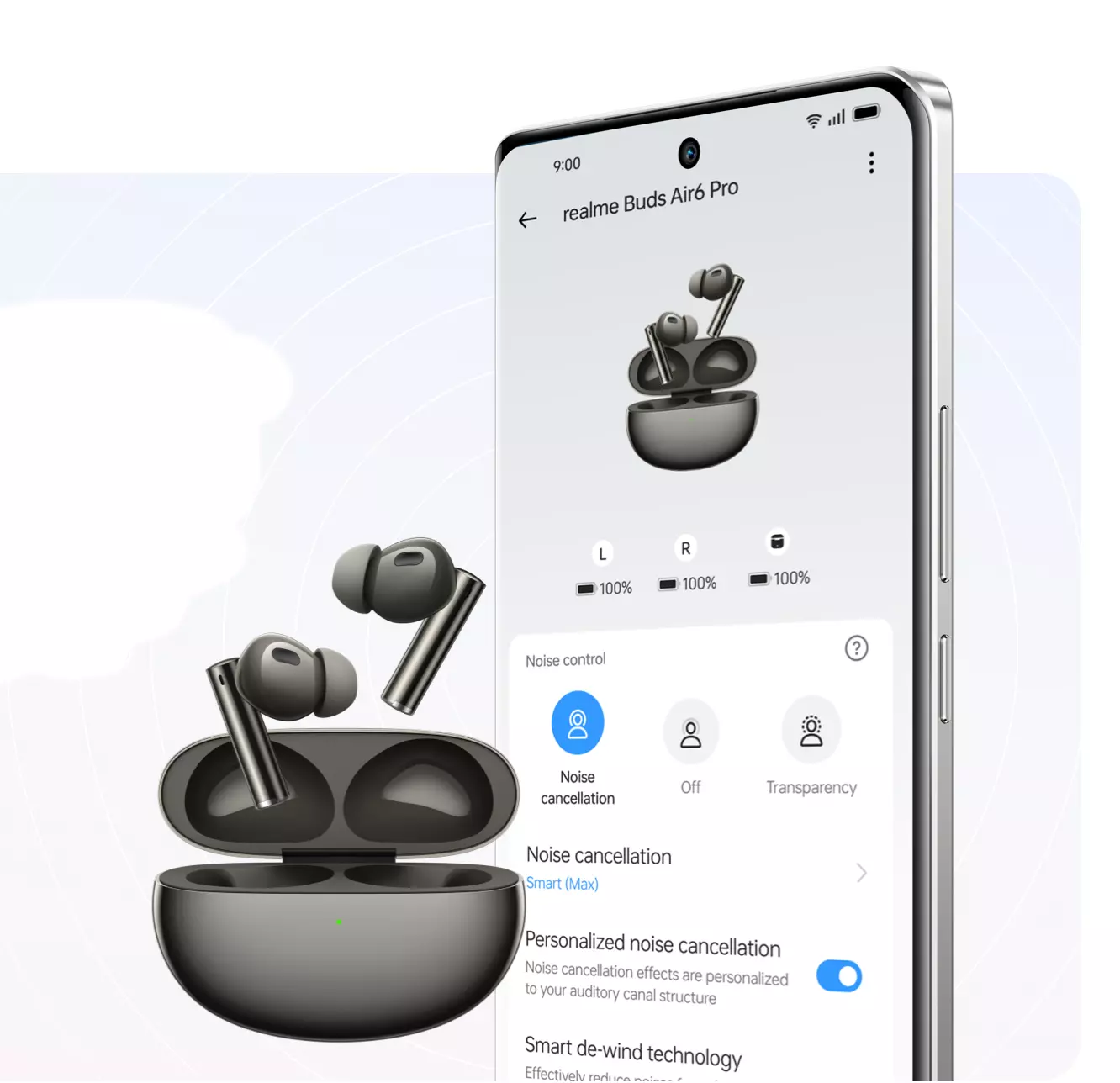 Беспроводные наушники RealMe Buds Air 6 Pro (RMA2401) Black (Черный) Беспроводные наушники RealMe Buds Air 6 Pro (RMA2401) Black (Черный)