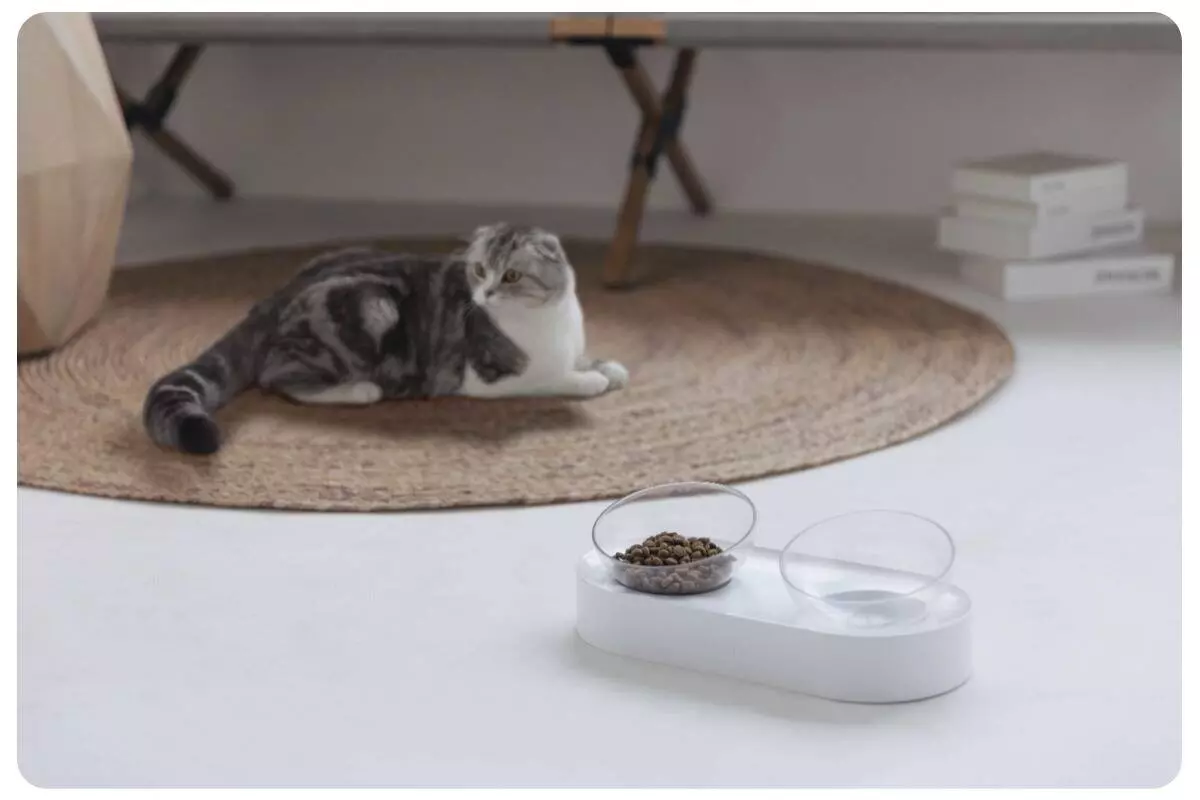Миска для животных Xiaomi 15 Adjustable Double Bowl White (Белый) Миска для животных Xiaomi 15 Adjustable Double Bowl White (Белый)