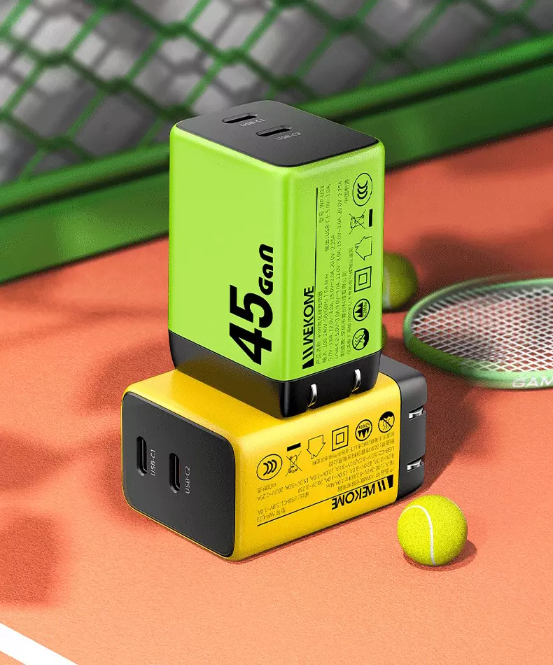 Сетевое зарядное устройство GaN 45W (c+c) WEKOME WP-U33 Green (Зеленый) Сетевое зарядное устройство GaN 45W (c+c) WEKOME WP-U33 Green (Зеленый)