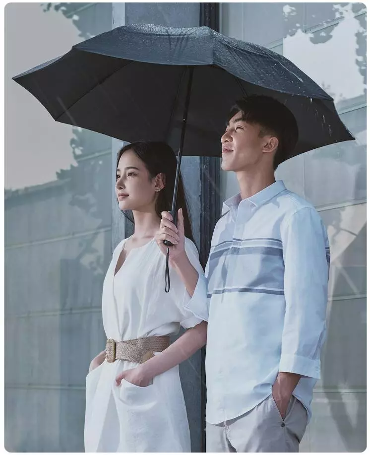 Зонт с фонарем Xiaomi Urevo Youqi Turn To Lighting Umbrella Black (Черный)