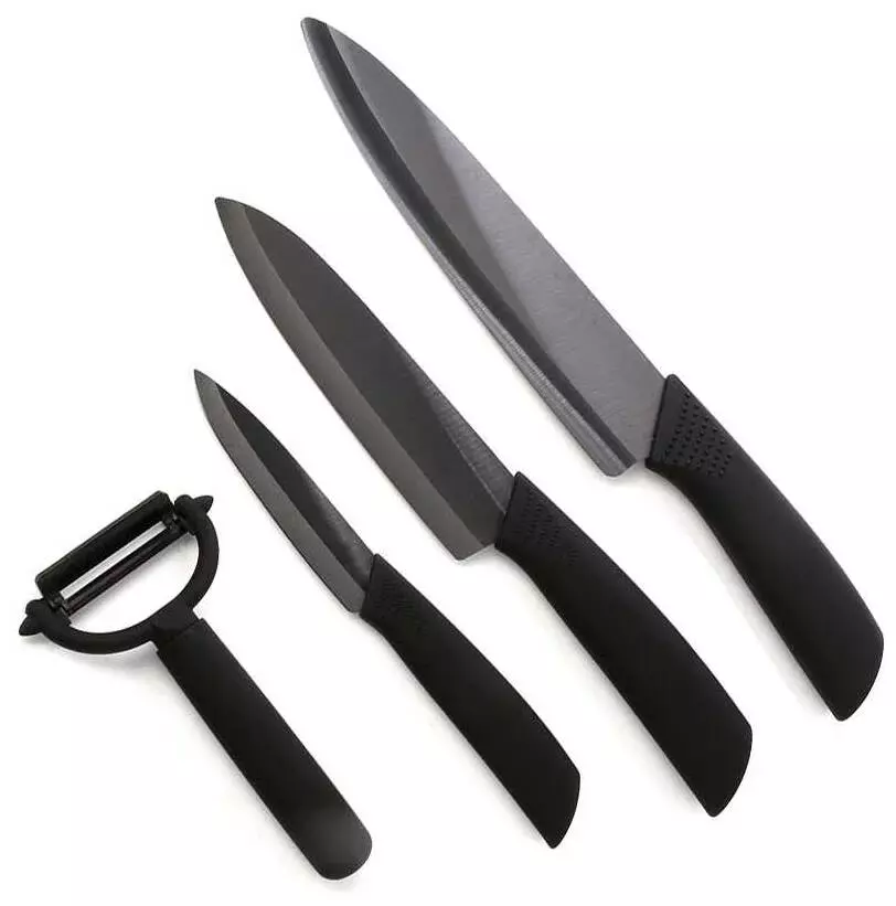 Набор Huo Hou Nano Ceramic Knife Black (3 ножа и овощечистка) (HU0010) Black (Черный)
