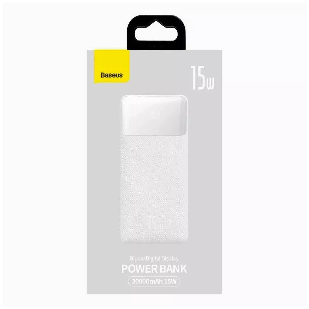 Аккумулятор Baseus Bipow Digital Display Power bank 30000 mAh 15W (PPDML-K02) White (Белый) Аккумулятор Baseus Bipow Digital Display Power bank 30000 mAh 15W (PPDML-K02) White (Белый)
