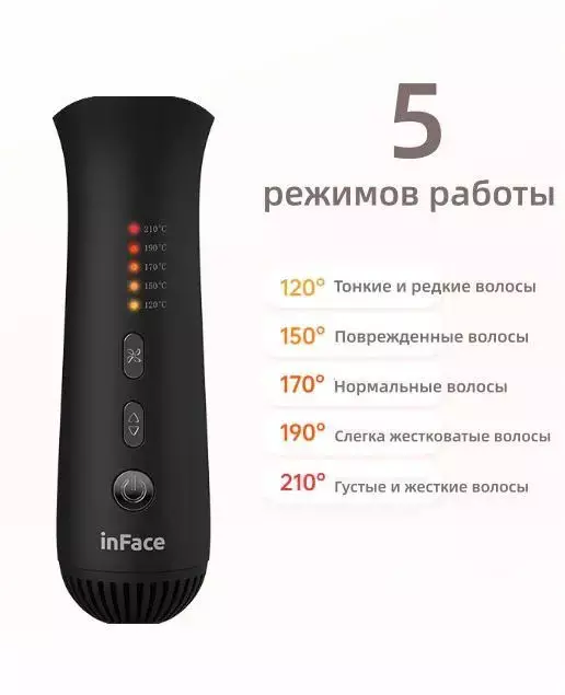Стайлер InFace Airflow Styler 2 in 1 Hair Curler (ZH-07F) Black (Черный) EU Стайлер InFace Airflow Styler 2 in 1 Hair Curler (ZH-07F) Black (Черный) EU