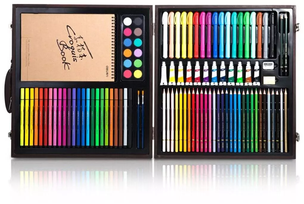 Набор для рисования Xiaomi DELI Painting Set Wooden Box Wood (Дерево)