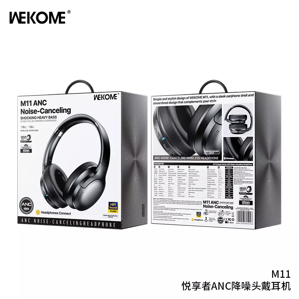 Беспроводные наушники WEKOME ANC M11 Black (Черный) Беспроводные наушники WEKOME ANC M11 Black (Черный)
