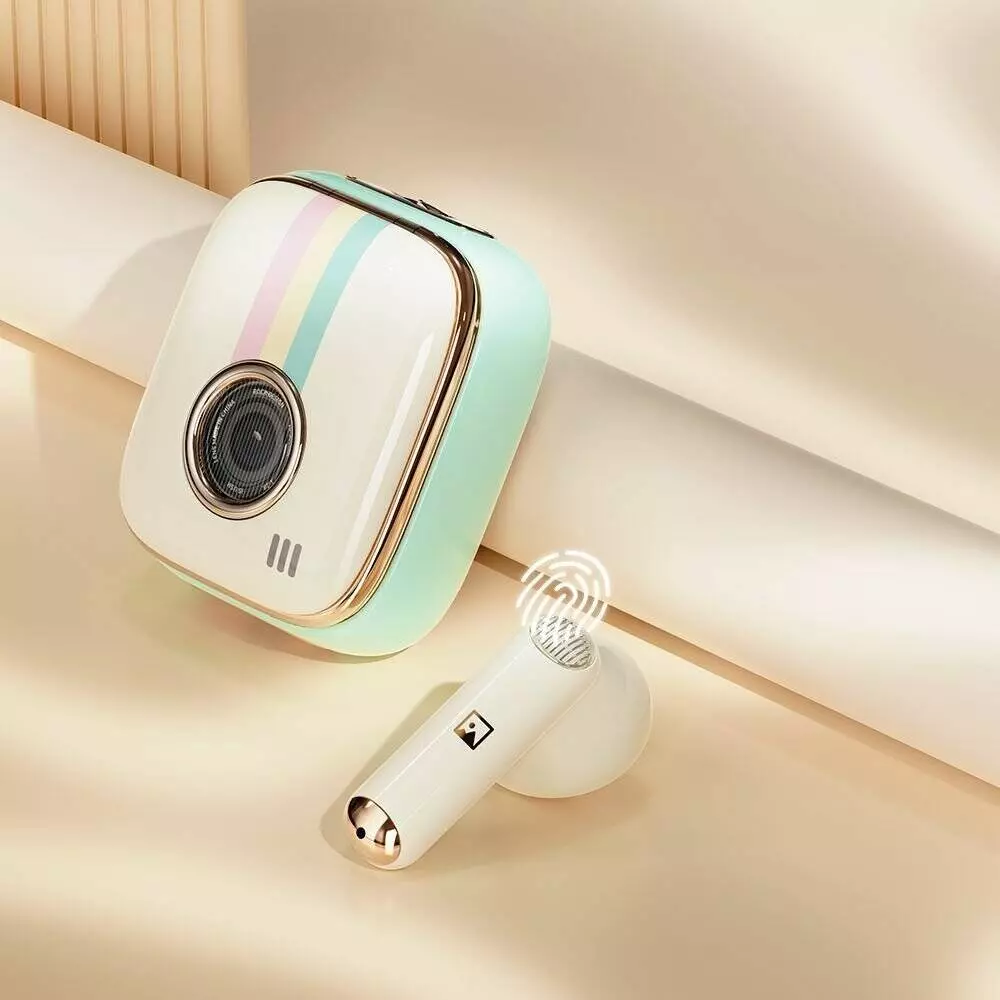 Беспроводные наушники Xiaomi Rock Retro Style TWS Earphone Camera Beige (Бежевый)