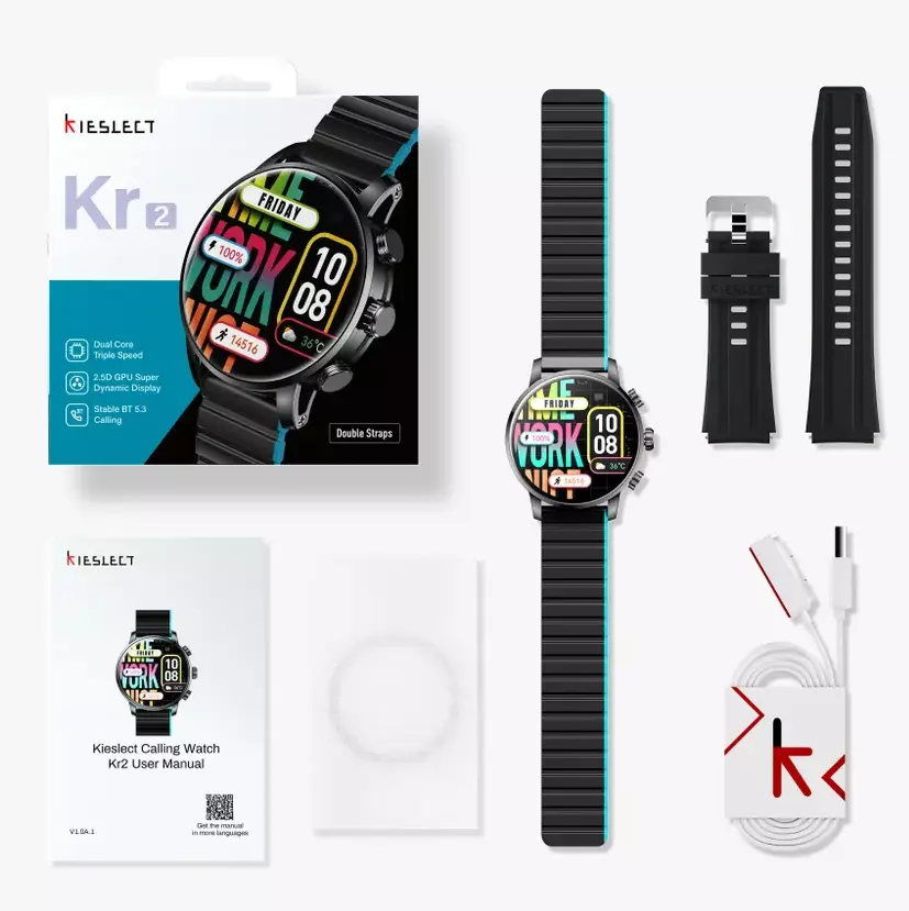 Умные часы Kieslect Calling Watch Kr2 (YFT2060EU) Black (Черный) Global Version