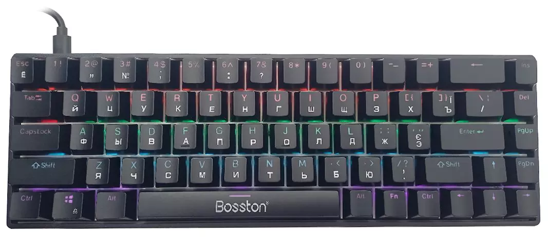 Клавиатура проводная игровая Bosston MK68 (Русские буквы) Black (Черный) Клавиатура проводная игровая Bosston MK68 (Русские буквы) Black (Черный)