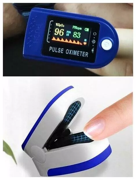 Портативный пульсоксиметр на палец Fingertip Pulse Oximeter LK88 Blue (Синий)