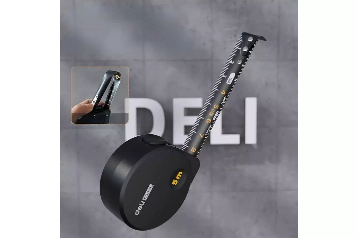 Рулетка Deli Home Series 5m (HT8519) Black (Черный) Рулетка Deli Home Series 5m (HT8519) Black (Черный)