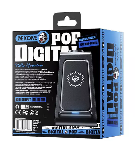 Беспроводная зарядная станция 3 в 1 WEKOME WP-U168 Black (Черный) Беспроводная зарядная станция 3 в 1 WEKOME WP-U168 Black (Черный)