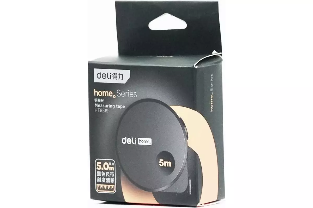 Рулетка Deli Home Series 5m (HT8519) Black (Черный) Рулетка Deli Home Series 5m (HT8519) Black (Черный)