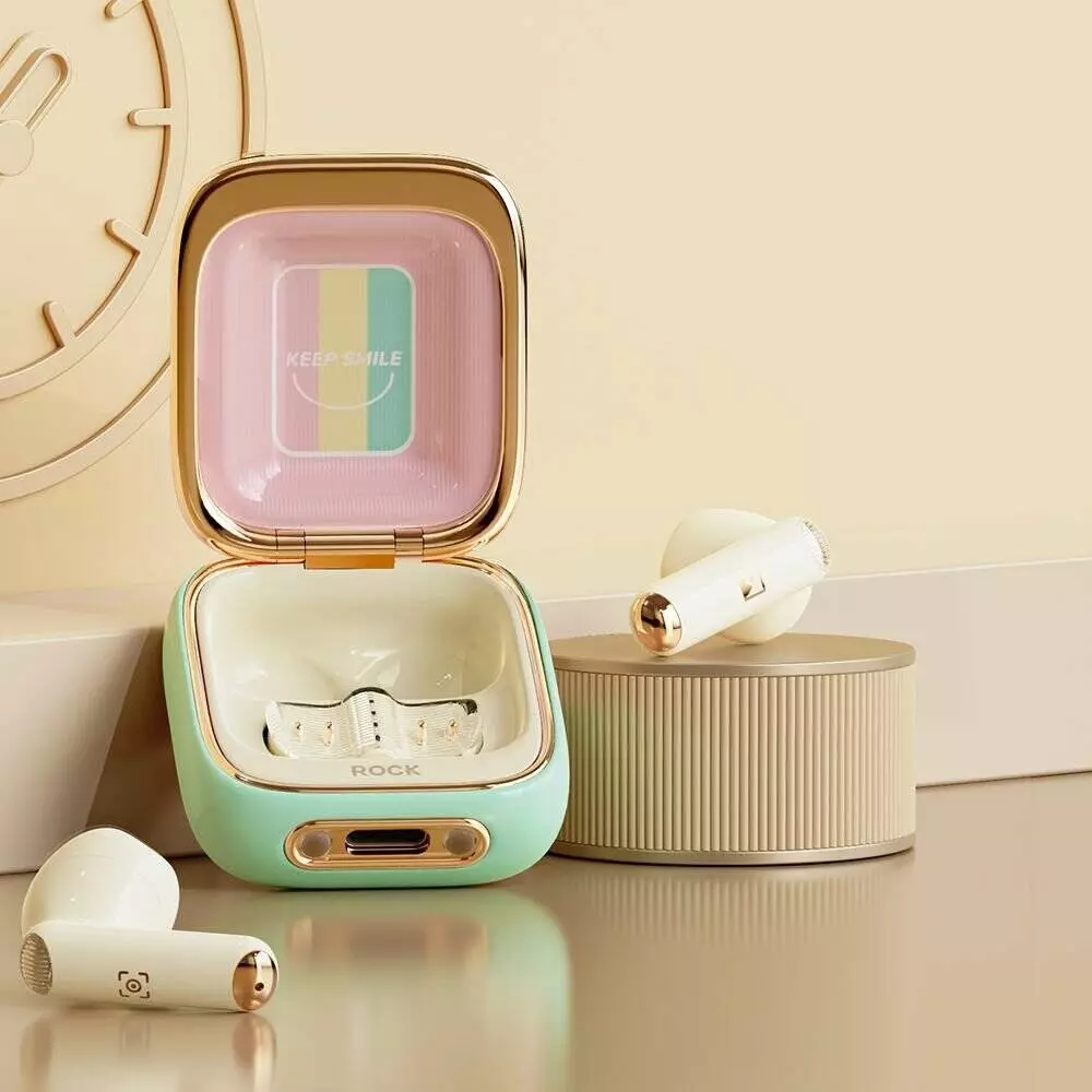 Беспроводные наушники Xiaomi Rock Retro Style TWS Earphone Camera Beige (Бежевый)