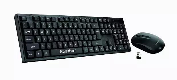 Беспроводная игровая клавиатура и мышка Bosston WS100 (Русские буквы) Black (Черный)