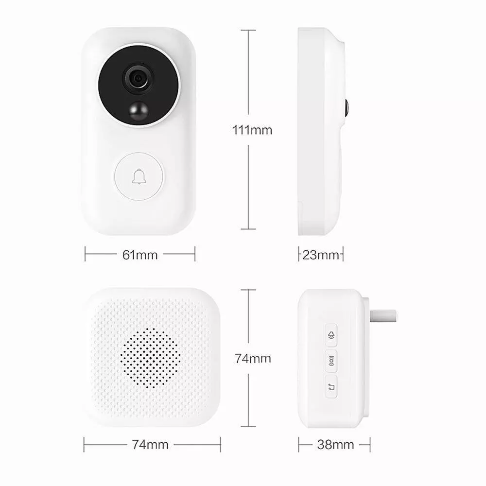 Умный дверной звонок и динамик Xiaomi Mijia Zero Intelligent Video Doorbell Set (FJ01MLTZ) White (Белый) Умный дверной звонок и динамик Xiaomi Mijia Zero Intelligent Video Doorbell Set (FJ01MLTZ) White (Белый)