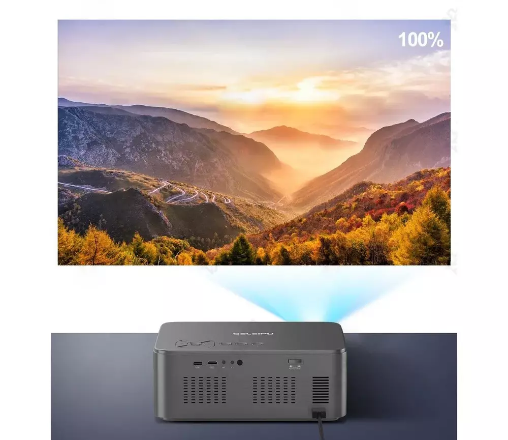 Проектор интеллектуальный GELEIPU X5 Full-HD 2K 4K Android 12 (ТV-BOX IN) Gray (Серый) Global Version