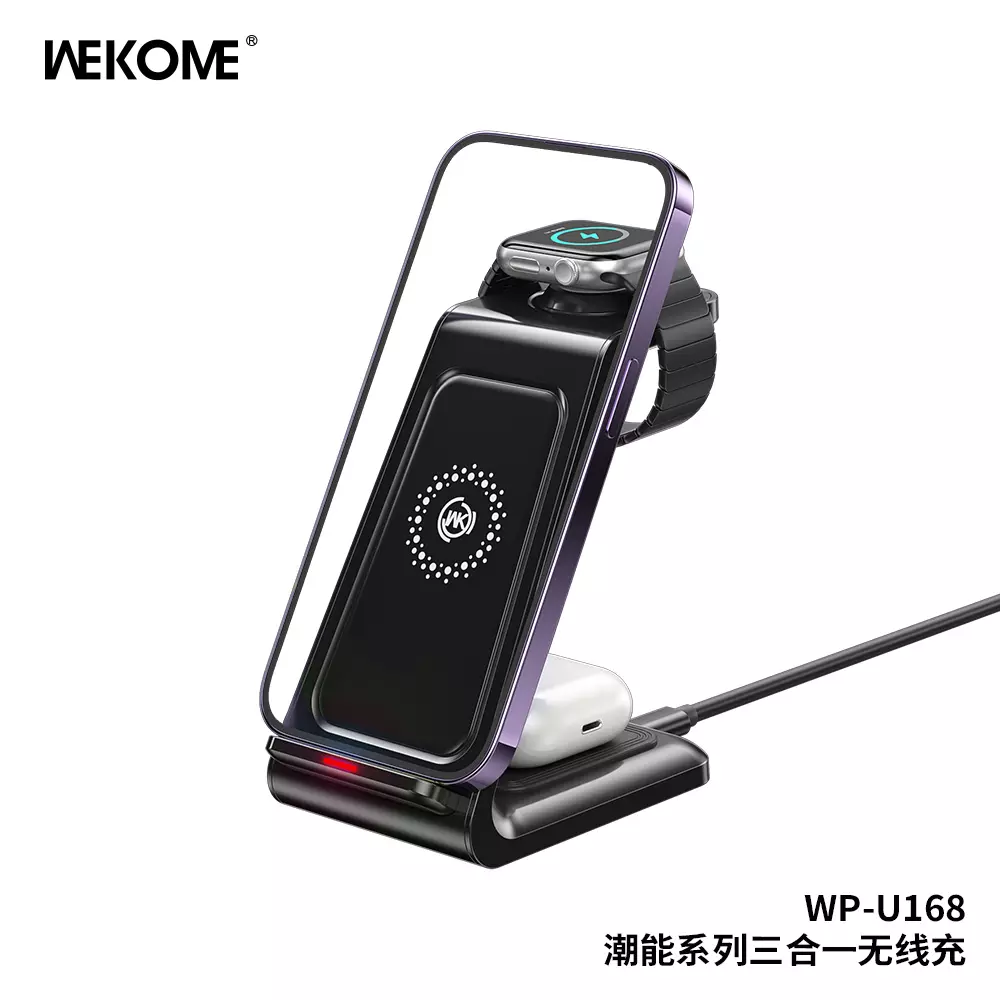 Беспроводная зарядная станция 3 в 1 WEKOME WP-U168 Black (Черный) Беспроводная зарядная станция 3 в 1 WEKOME WP-U168 Black (Черный)
