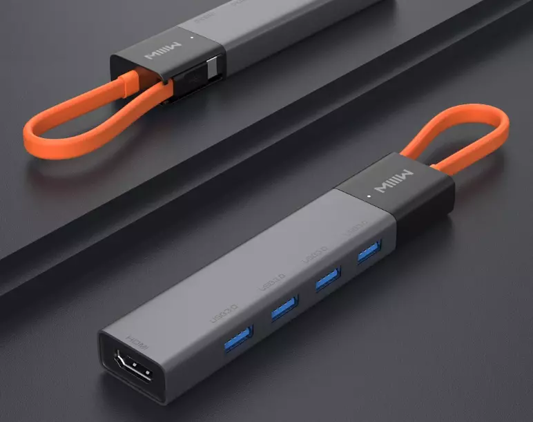 Адаптер MIIIW Type-C HUB Adapter 5 in 1 (MWCMA02) Gray (Серый) Адаптер MIIIW Type-C HUB Adapter 5 in 1 (MWCMA02) Gray (Серый)