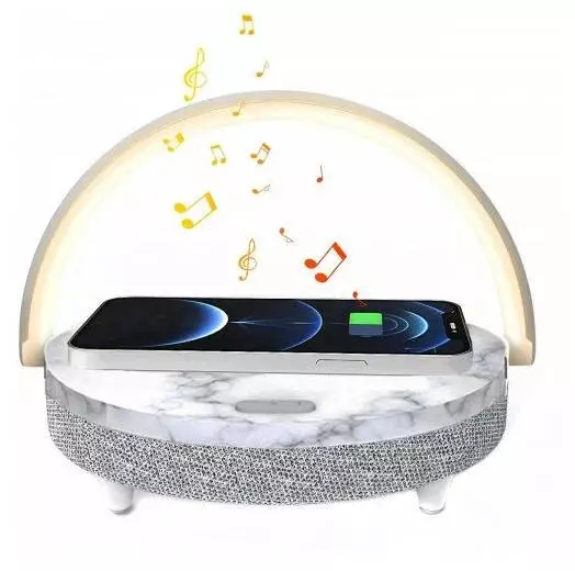 Колонка с функцией беспроводной зарядки EZVALO Wireless Charger Music Lamp (белый мрамор) (LYYD01) White (Белый) Колонка с функцией беспроводной зарядки EZVALO Wireless Charger Music Lamp (белый мрамор) (LYYD01) White (Белый)
